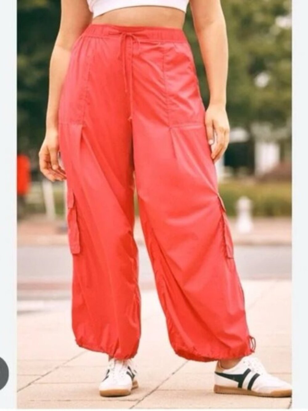 Preloved Daily Practice Coral Cargo Jogger Track Pants Sz S